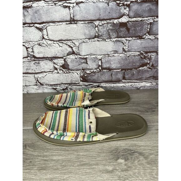 Sanuk You Got My Back Canvas Slip On Multicolor Mules Womens sz 10M US/41EU - Picture 12 of 16